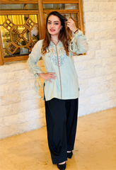 Urban Cut Embroidered Paper Cotton 1-Piece Shirt-C0301