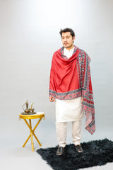 Tng By Md-Ajrak Mosaic Odhni | Redish | Men