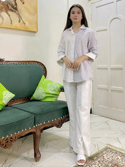 1 Piece 100% Cotton - Yarn Dyed Premium Combed Fabric Stitched Modern Shirt Set - 100% Cotton Urban Cut