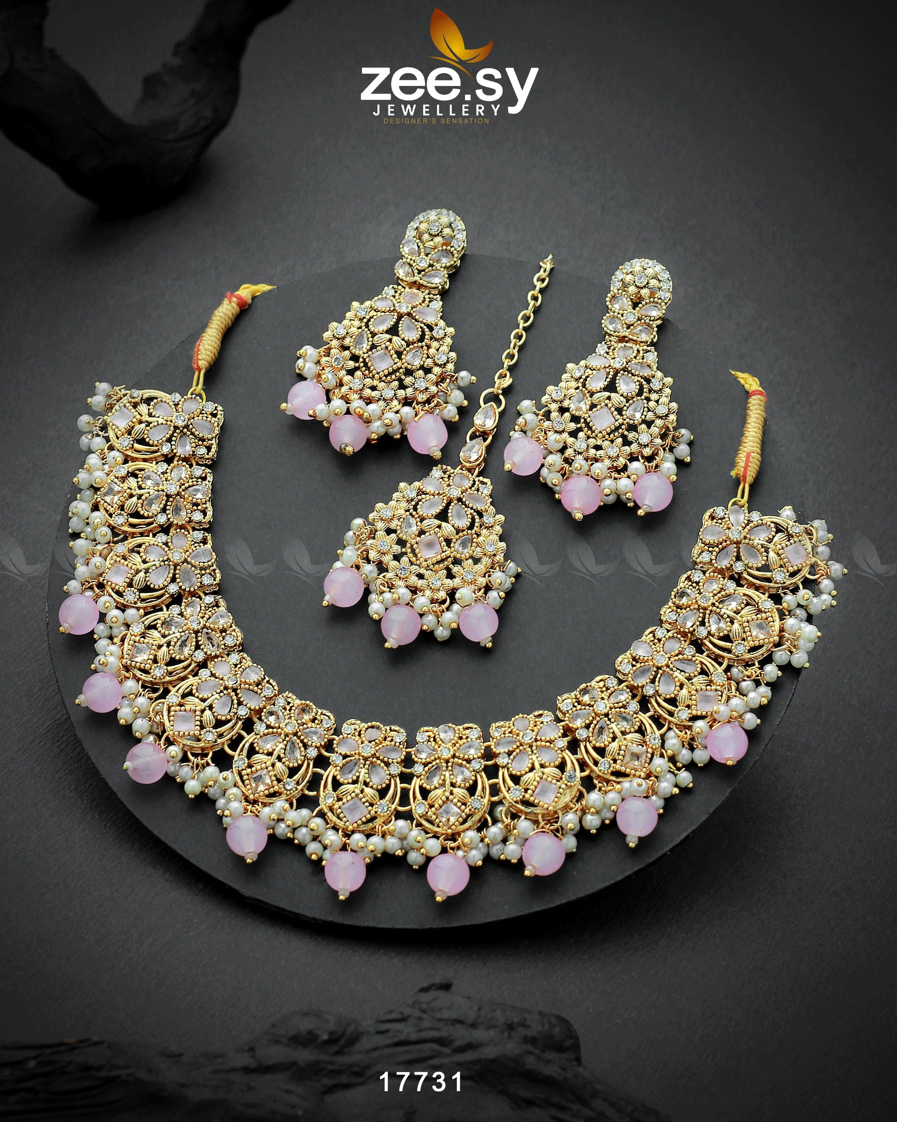 Amaryllis Necklace Mint Pink - Zeesy Jewellery