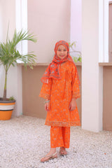 Girl embroidered stitched Kurta suits