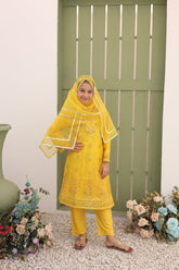 Saheli By Suntex Stitched 3 Piece Eid Kids Formals Suit-2634-Yellow