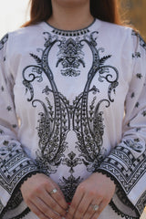 Mehr'e Eid By Qariney Stitched 2 Piece Lawn Collection'2025-Swan White
