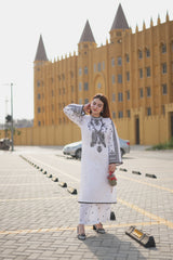 Mehr'e Eid By Qariney Stitched 2 Piece Lawn Collection'2025-Swan White