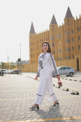Mehr'e Eid By Qariney Stitched 2 Piece Lawn Collection'2025-Swan White
