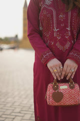 Mehr'e Eid By Qariney Stitched 2 Piece Lawn Collection'2025-Mystic Maroon