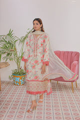 Umer Aayan Florence Printed And Chiffon Embroidered Maxi