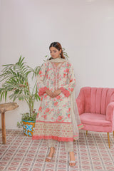 Umer Aayan Florence Printed And Chiffon Embroidered Maxi