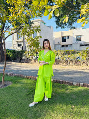 Urban Cut 2 Piece Lawn Embellished Co- Ord Set with Farshi Shalwar