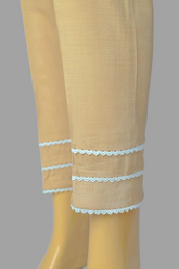 Urban Cut Linen Viscose Fabric Stitched Trouser with Three white Laces