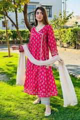 Urban Cut 2 Piece Cotton Printed Angrakha Suit