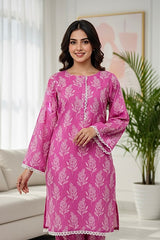 Ahlam By Safa Textile Magenta-Printed Co-Ord-Set