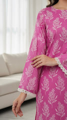 Ahlam By Safa Textile Magenta-Printed Co-Ord-Set