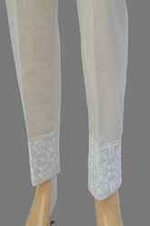 Urban Cut Linen Ivory Fabric Heavy Embroidery Stitched Trouser - 100% Cotton - Pre Shrinked