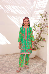 Khanak Kids Apple Green Embroidered 2pcs suit-KST 010