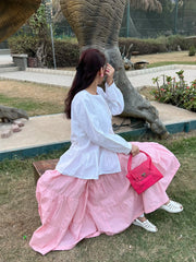 Urban Cut White Cotton Peplum Shirt