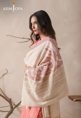 Asim Jofa Shawl Ajhs-22 Jacquard Velvet Border Shawl 1 Pc
