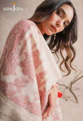Asim Jofa Shawl Ajhs-22 Jacquard Velvet Border Shawl 1 Pc
