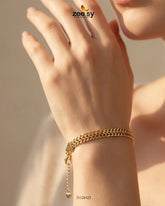 Zeesy-Imperial Double Curb Bracelet