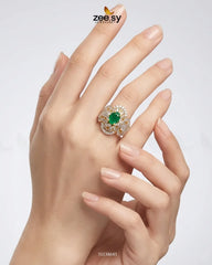Zeesy-Imperial Orchid Statement Ring