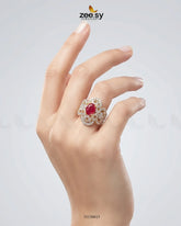 Zeesy-Imperial Orchid Statement Ring