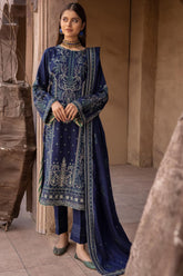 Palaash by Johra Unstitched 3 Piece Embroidered Leather Peach Suit-JH-443