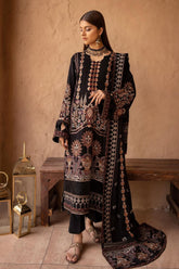 Palaash by Johra Unstitched 3 Piece Embroidered Leather Peach Suit-JH-445