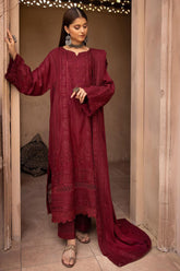 Palaash by Johra Unstitched 3 Piece Embroidered Leather Peach Suit-JH-446