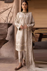 Palaash by Johra Unstitched 3 Piece Embroidered Leather Peach Suit-JH-450