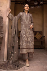 Palaash by Johra Unstitched 3 Piece Embroidered Leather Peach Suit-JH-451
