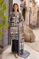Desire by Johra Unstitched 3 Piece Digital Printed Leather Peach Suit-JH-68