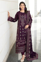 Elysia by Johra Unstitched 3 Piece Emb Lawn Suit-JH-884