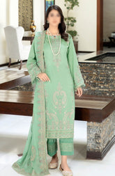 Elysia by Johra Unstitched 3 Piece Emb Lawn Suit-JH-888
