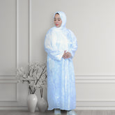 Bustangi White Jacquard Abaya