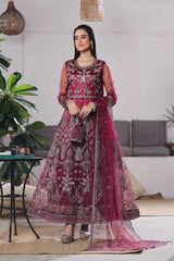 Dressline Semi Stitched 3 Pc Luxury Emb Net Collection