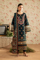 Kaia by Mahnur Unstitched 3 Piece Emb Winter Suit-K-08