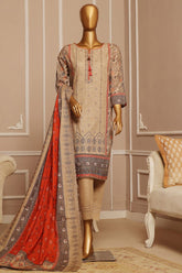 HZ Stitched 3 Piece Emb Khaddar Vol-01 Suit-KE-909