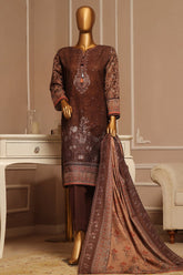 HZ Stitched 3 Piece Emb Khaddar Vol-01 Suit-KE-910