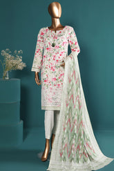HZ Stitched 3 Piece Emb Chikankari Khaddar Suit-KE-916