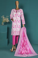 HZ Stitched 3 Piece Emb Chikankari Khaddar Suit-KE-919