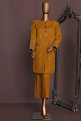 HZ Basics Stitched 2 Piece Solids Emb Khaddar Co Ords Suit-KEC-113