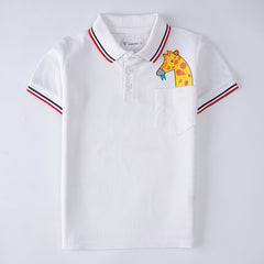 Kjunction Boys Half Sleeves Polo T-Shirt (Girraffe)