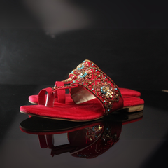 On Your Feets KolaPuri-Red Kolhapuri