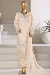 Sada Bahar Stitched 3 Piece Luxury Emb Festive Vol-01 Suit-LEL1-MK-251 CREAM