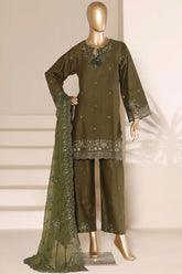 Sada Bahar Stitched 3 Piece Luxury Emb Festive Vol-05 Suit-LEL5-MK-259-GREEN