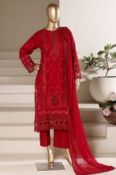 Sada Bahar Stitched 3 Piece Luxury Emb Festive Vol-06 Suit-LEL6-MK-2512-RED