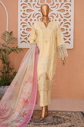 Dastaan By Bin Saeed Stitched 3 Piece Emb Lawn Suit-LF-772-Cream