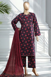 Bin Saeed Stitched 3 Piece Exclusive Printed Lawn Vol-02 Suit-LSM-2823-PURPLE