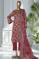 Bin Saeed Stitched 3 Piece Exclusive Printed Lawn Vol-02 Suit-LSM-2827-PINK