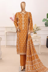 Bin Saeed Stitched 3 Piece Luxury Printed Lawn Vol-05 Suit-LSM-2836-MUSTARD